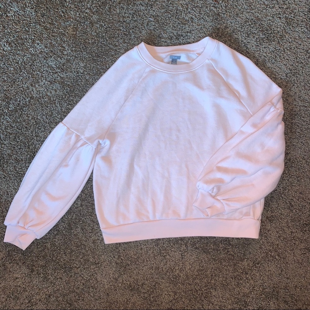 aerie - light pink bubble sleeve sweater - size S